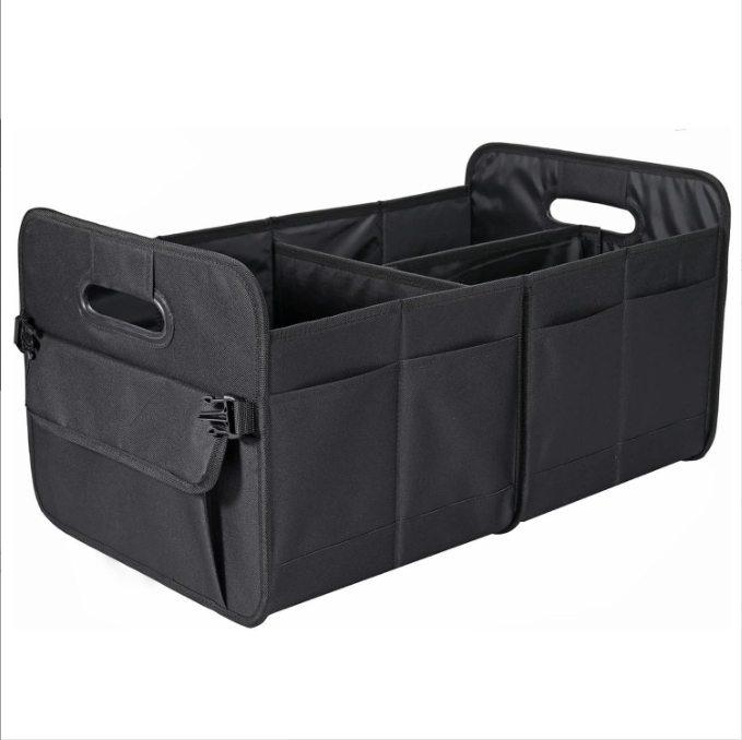 Black Car Storage Box - Foldable Waterproof Trunk Organizer