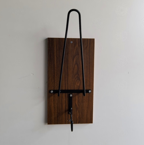 Wooden type Wall Mounted Motorcycle Helmet Holder - Heavy-Duty Gear Rack with Jacket Hook for Helmets, Coats & Accessories