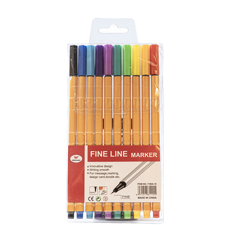 2 pcs ten colors Fine Line Marker Pen Set - Watercolor Needle Tip Drawing Pens for Outlining, Sketching & Coloring - Vibrant Assorted Colors
