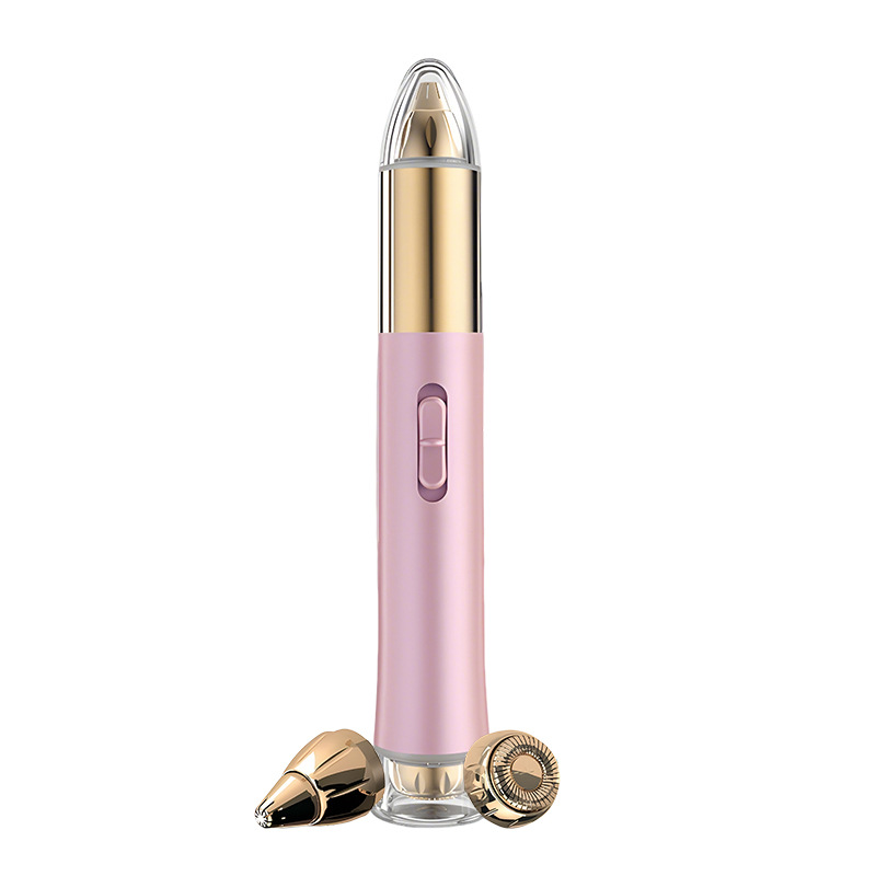 2-in-1 Electric Hair Remover for Women - Eyebrow Trimmer & Facial/Body Shaver with LED Light, USB-C Rechargeable(pink)