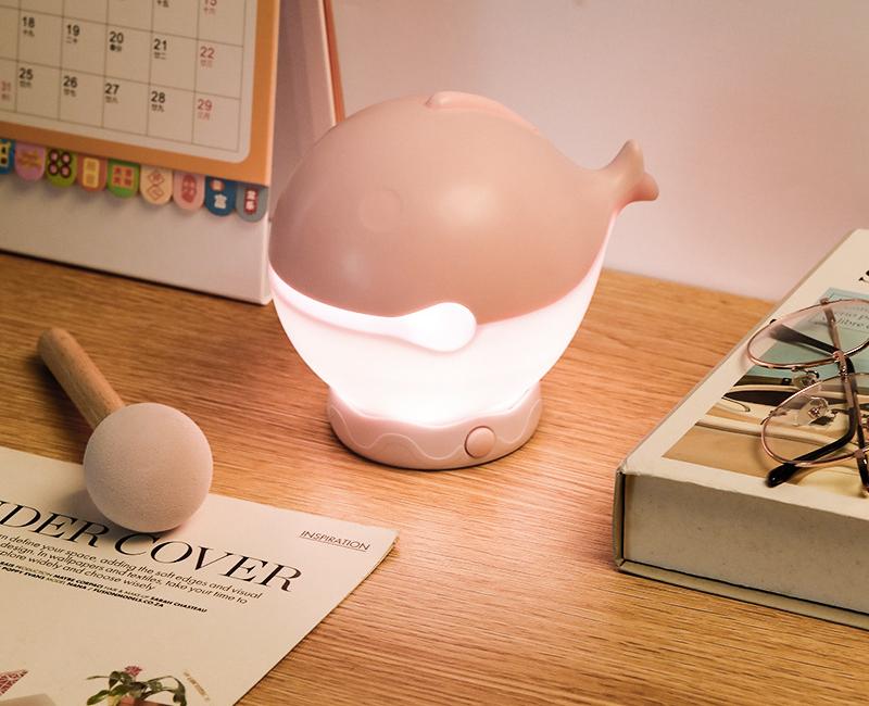 Portable rechargeable tapping control night light- 3-Level Dimmable Bedside Lamp(pink)