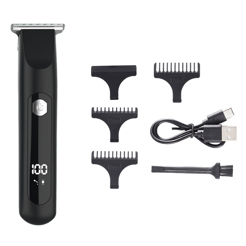 Professional Steel Hair Clipper - Low Noise Motor with 3 Guard Combs & Type-C Charging(black)