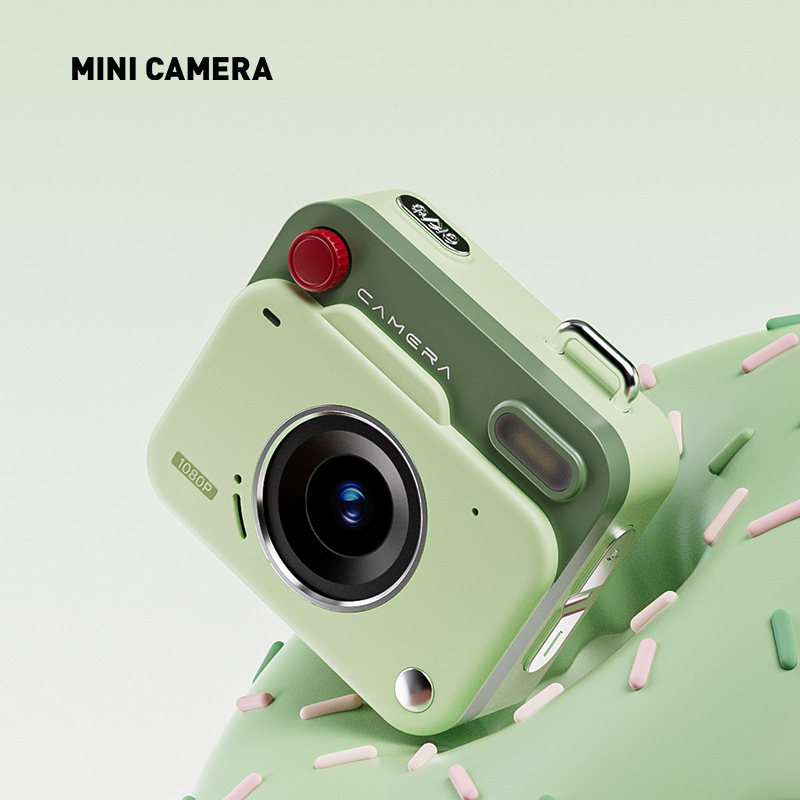 Mini Retro Keychain Camera - 48MP Photos, 1080P HD Video with Built-in Filters & Flash(green)