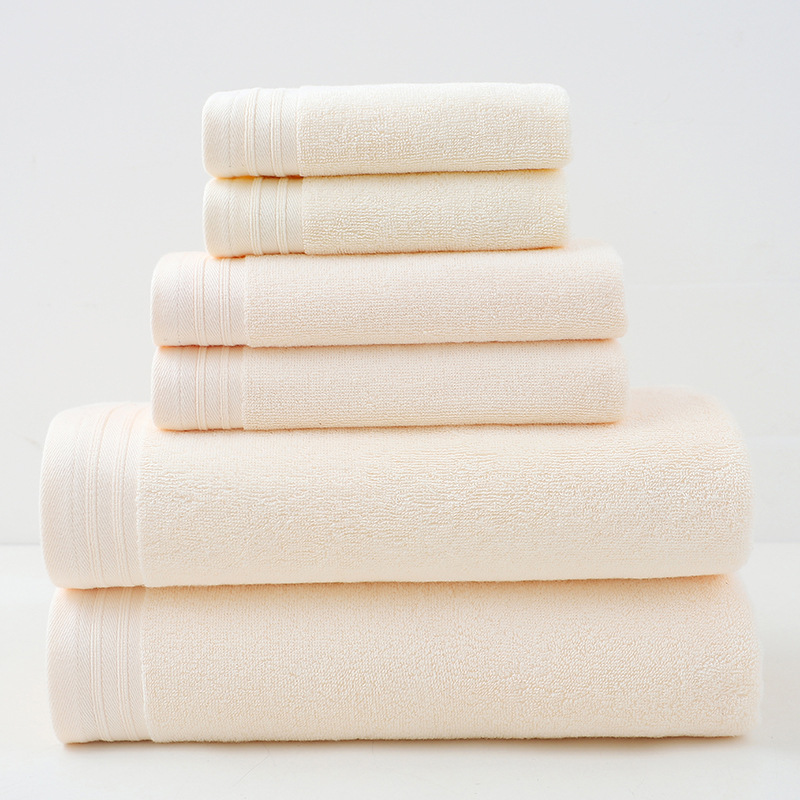 Luxury Combed Cotton Towel Collection - Highly Absorbent, Soft & Durable for Bath, Hand, and Face(Beige)