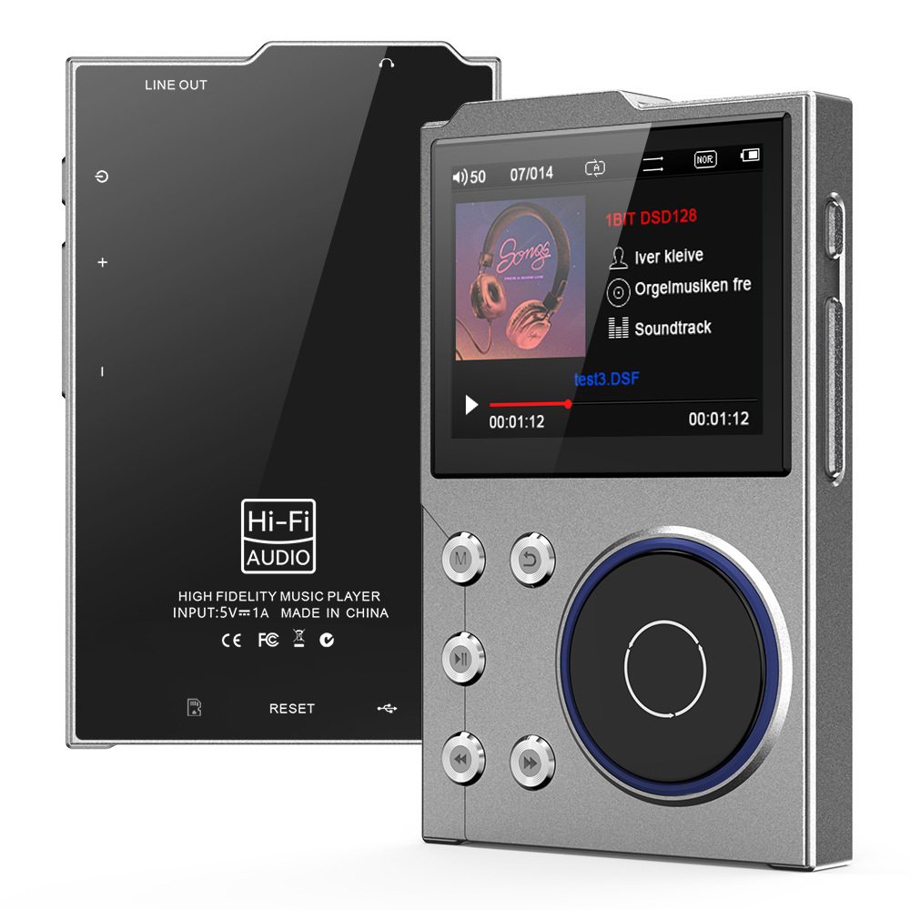 Portable Hi-Res Digital Audio Player - DSD, Dual DAC, Bluetooth 5.0, Expandable Storage(Grey 16GB + 16GB)