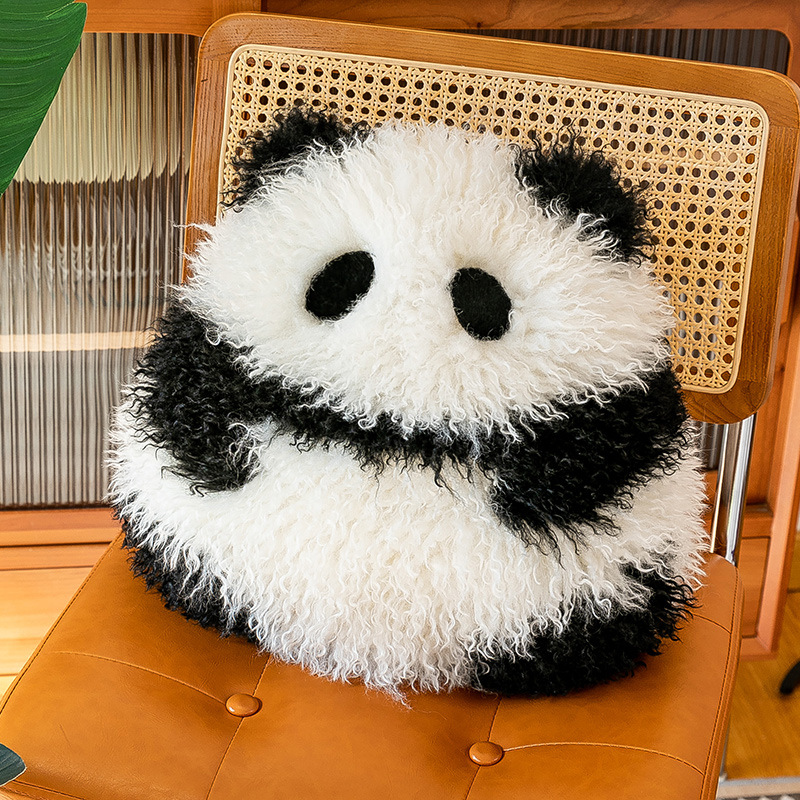 Super Soft Animal Sphere Plush Pillow - 38cm Decorative Throw Cushion for Sofa & Bed(panda)