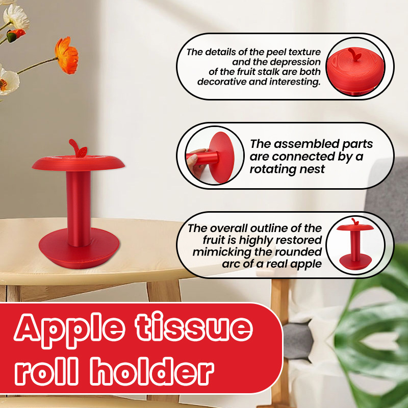 Apple-Shaped Adjustable Tissue Roll Holder - Fun & Practical Desktop Paper Towel Stand(red)