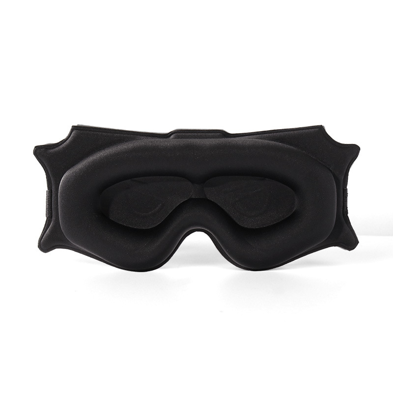 3pc 6D Contoured Zero-Pressure Sleep Mask - 360 Light Blocking Eye Mask with Adjustable Strap(black)