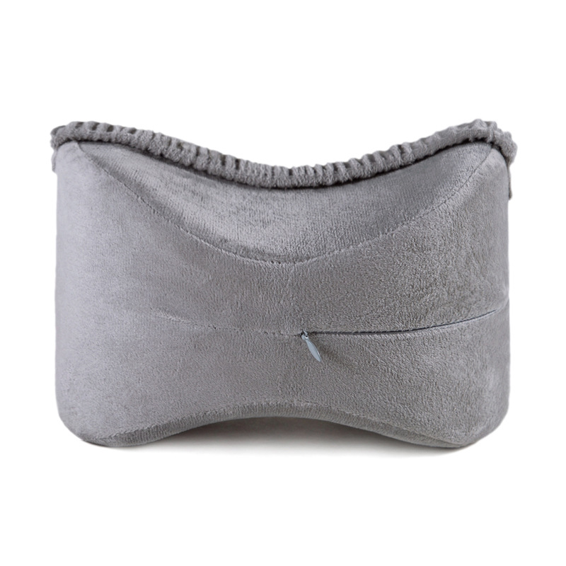 Grey Ergonomic Memory Foam Knee Pillow for Side Sleepers - Leg Positioner for Sciatica, Back, Hip & Joint Pain Relief