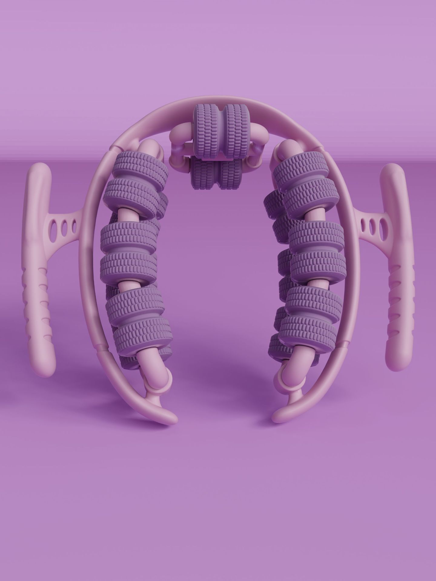 Purple 360° Wrap-Around Muscle Roller - 28-Wheel Massager for Legs, Arms & Calves