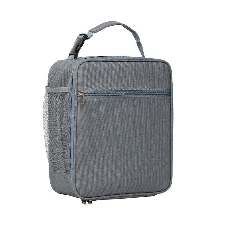 Grey Portable Insulated Lunch Bag - Large Capacity Thermal Cooler Tote with Shoulder Strap for Work, School, and Picnic