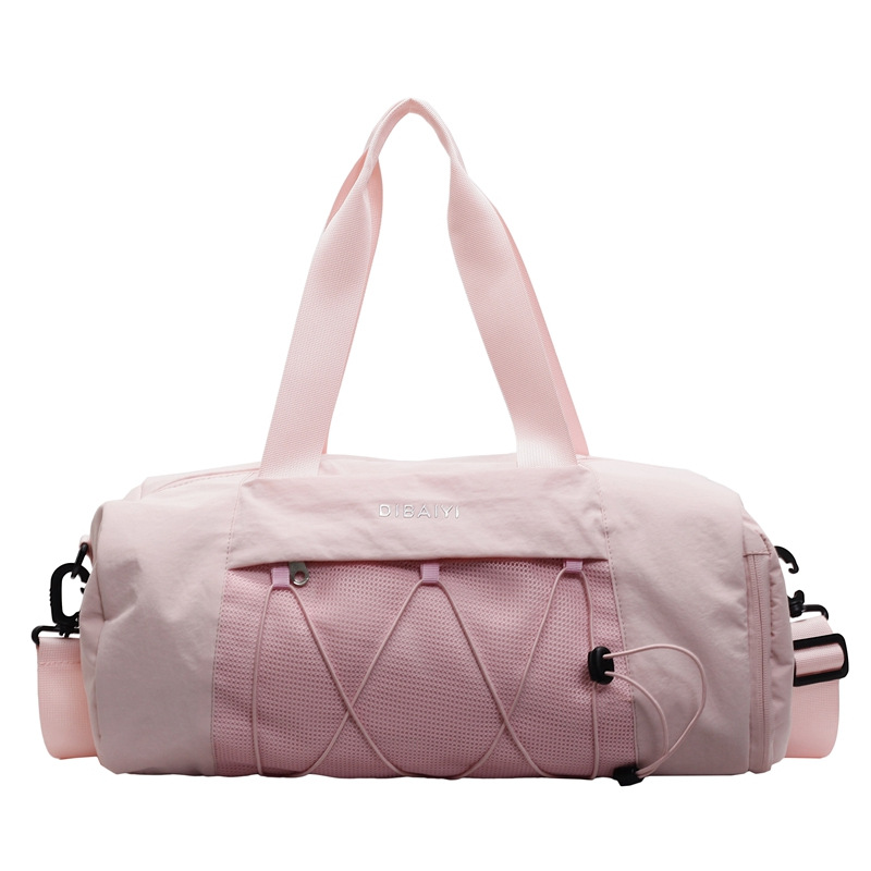 Pink Stylish Sports Gym Bag for Women - Lightweight Travel Duffel with Wet/Dry Pocket