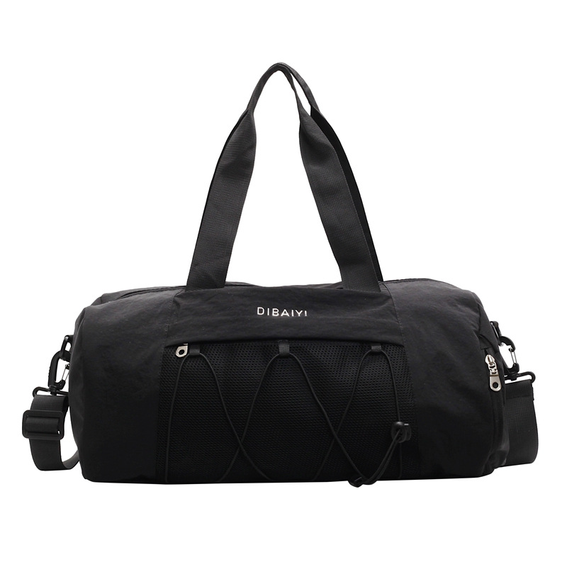 Black Stylish Sports Gym Bag for Women - Lightweight Travel Duffel with Wet/Dry Pocket