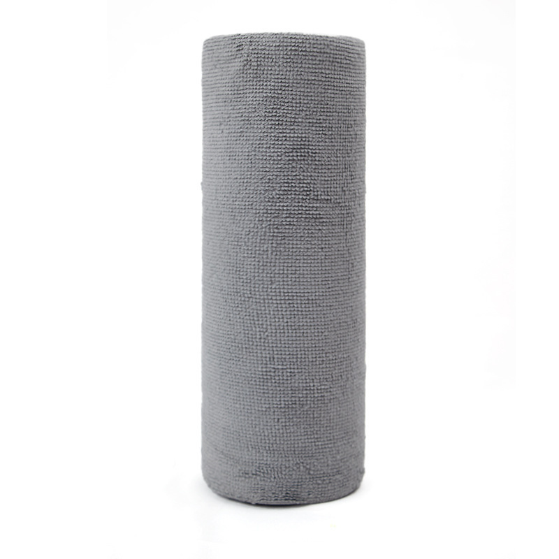 Grey 4-Roll Pack, 80 Sheets Reusable Tear-Off Microfiber Cleaning Cloths - Non-Stick Oil & Absorbent Kitchen Wipes