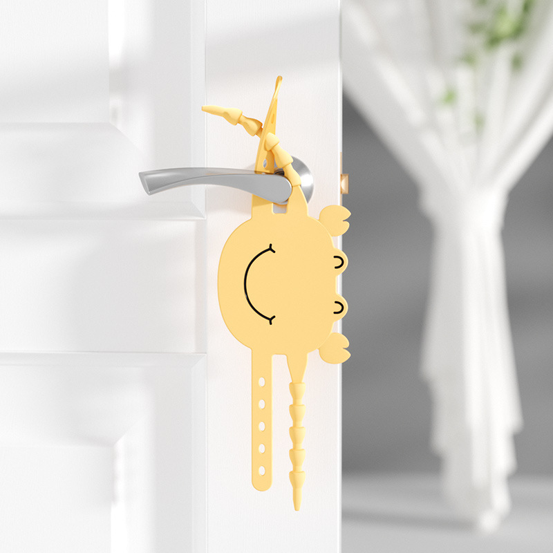Yellow (6-Pack) Cute Crab Door Slam Stopper Set- Silicone Anti-Pinch & Quiet Latch Guard