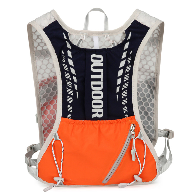 Orange 5L Breathable Hydration Vest Pack - Sweat-Wicking Running Bag, Cross-border Cycling Backpack, Marathon Trail Travel Nylon Hiking Pack