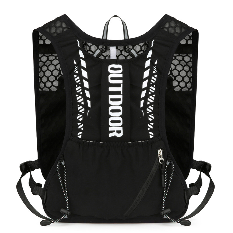 Black 5L Breathable Hydration Vest Pack - Sweat-Wicking Running Bag, Cross-border Cycling Backpack, Marathon Trail Travel Nylon Hiking Pack