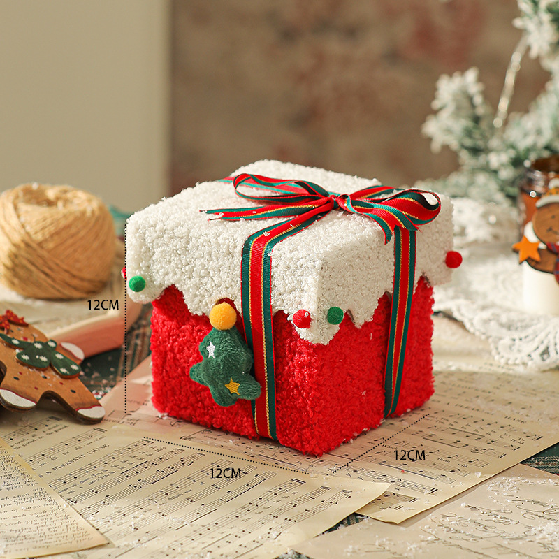 Red Green Premium 2-Piece Christmas Apple Gift Box Set - High-End Thick Flannel Festive Candy & Present Boxes