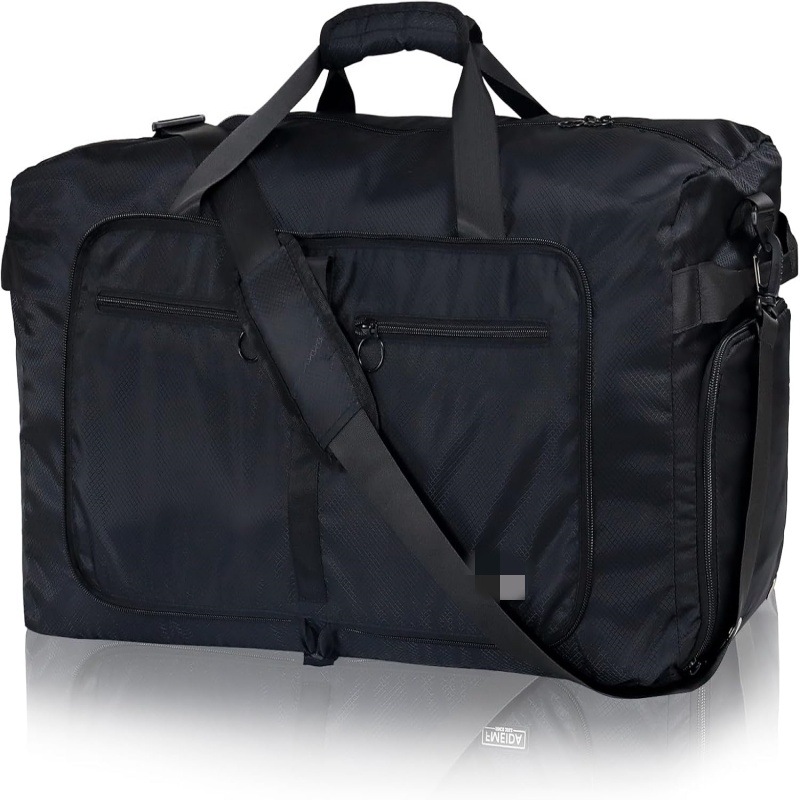 Large Capacity Foldable Travel Duffle Bag - Detachable Shoulder Strap, Gym & Yoga Storage, Business Luggage & Sports Bag (24.5x11.5x14 inches)