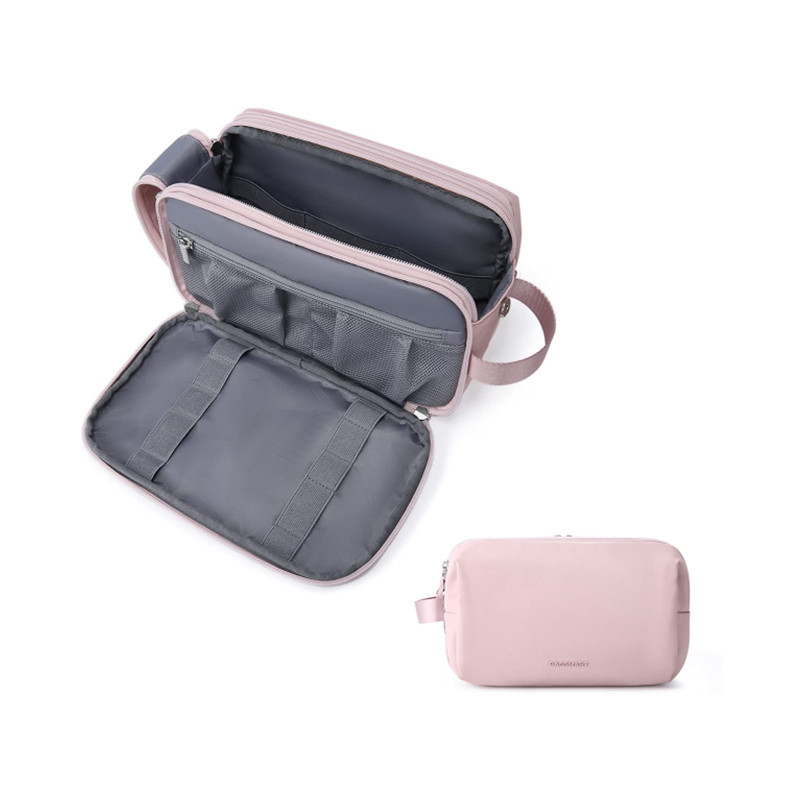 Pink Large Capacity Travel Toiletry Bag - Splash-Proof Organizer for Men's Business Trips & Swimming (24x11.7x16 cm)