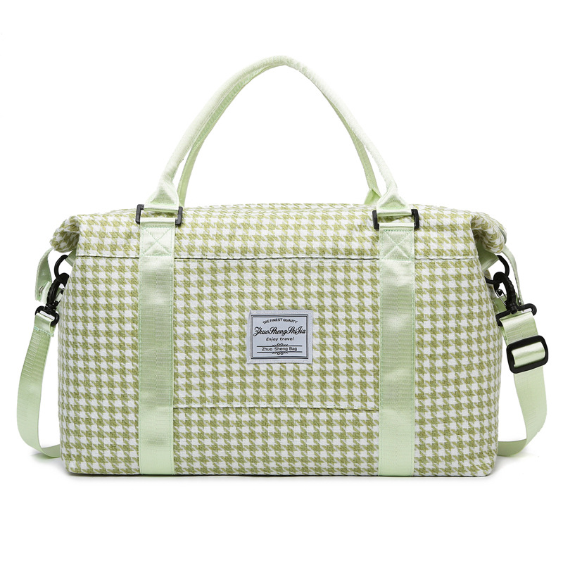 Green Expandable Large Capacity Travel Bag - Short Trip Duffle with Trolley Sleeve, Maternity & Gym Storage (47x17x30 cm)