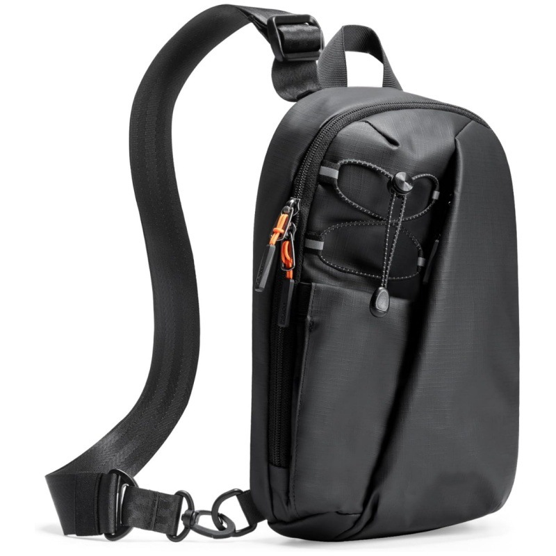 Black Modern Urban Sling Bag Crossbody Chest Pack with Quick Adjustable Strap Compact Daypack for Travel and Daily Commute