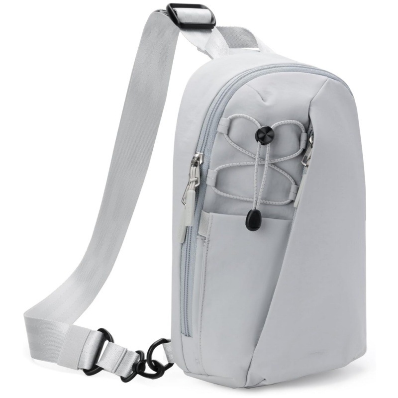 Grey Modern Urban Sling Bag Crossbody Chest Pack with Quick Adjustable Strap Compact Daypack for Travel and Daily Commute