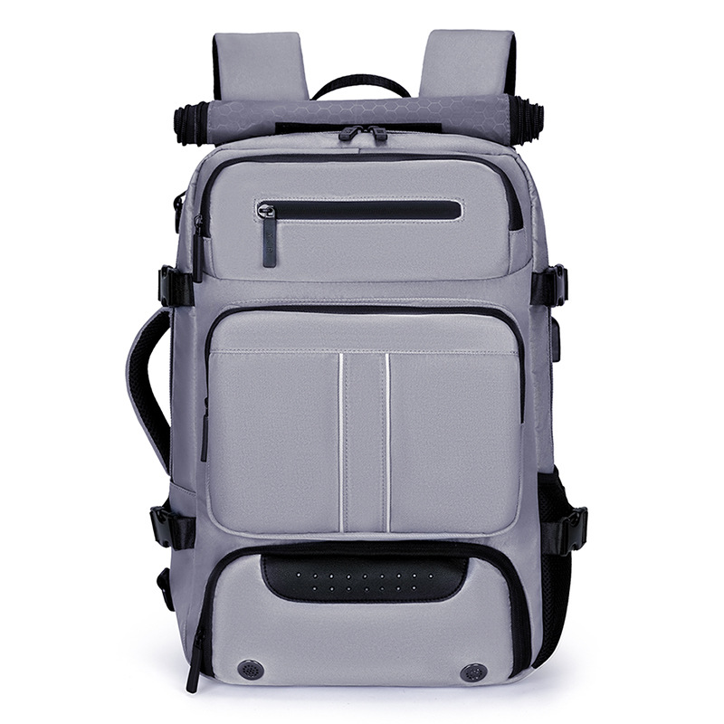 Large Capacity Convertible Travel Backpack - 16" Laptop Compartment, Shoe Pouch & USB Port(Grey)