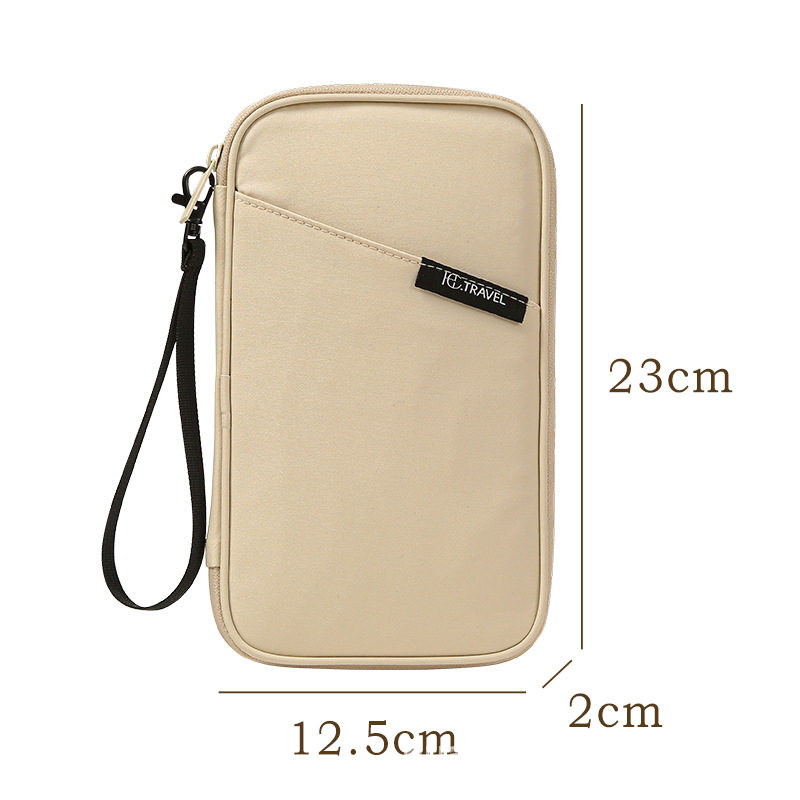 Travel Document Organizer(beige) - Multi-Pocket Design, Lightweight, Luggage-Friendly Storage