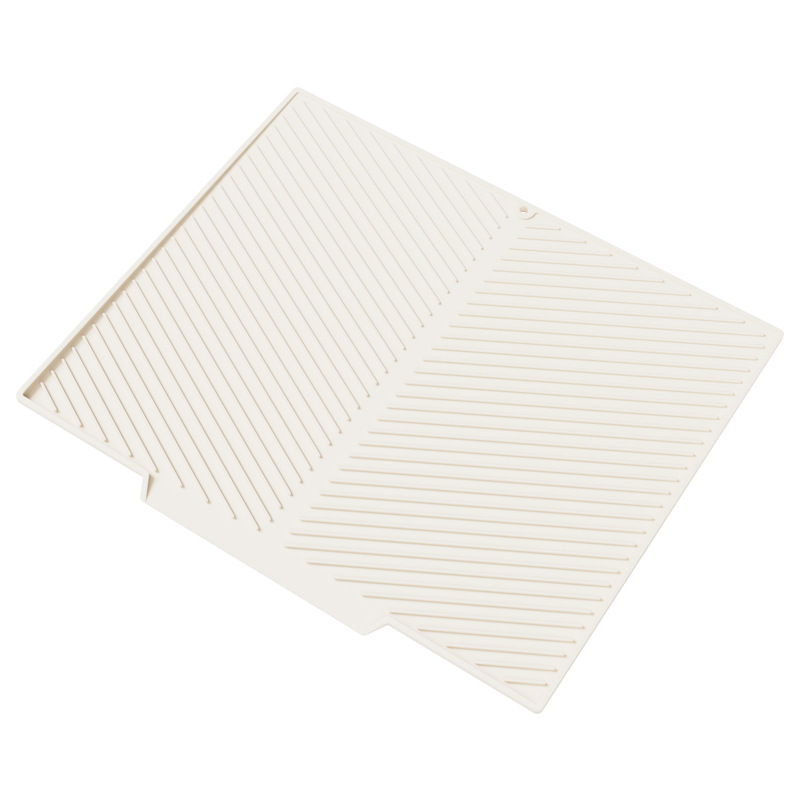 2PC White Multi-Use Drain Mat (43x33 cm) – Non-Slip Heat Protection for Dish Drying & Prep