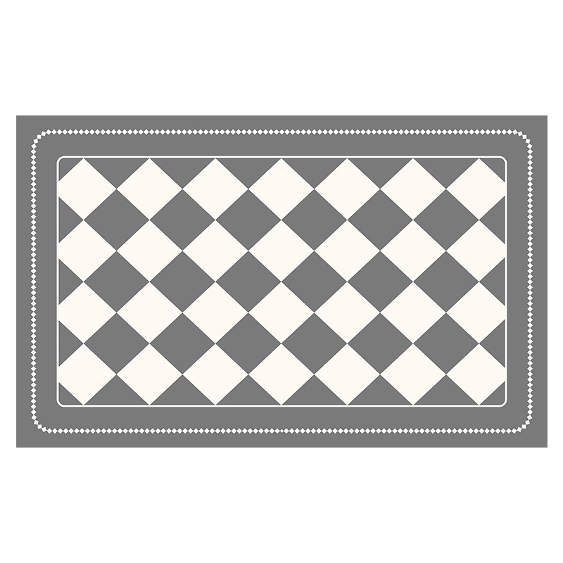 Grey Checkered Design Loofah Texture Shower Mat (40x60cm) - Non-Slip PVC Bathroom Floor Mat, Quick-Draining, Anti-Mould & Massage Pad