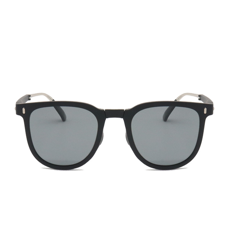 Ultra-Light Foldable TR Sunglasses for Women with Storage Bag - 15° Adjustable Temples & Premium Hinges, UV Protection (Black Frame/Grey Lenses)