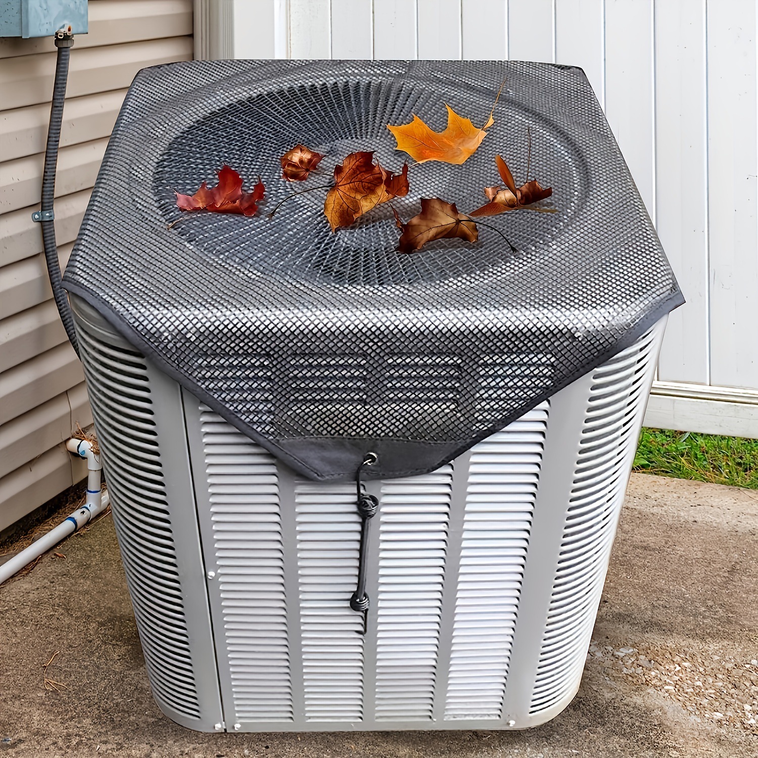2-Pack Ventilated Resin Mesh Outdoor Air Conditioner Cover(81x81cm / 32x32inch) - Anti-Sun Heat Reduction AC Unit Net for Exterior Use