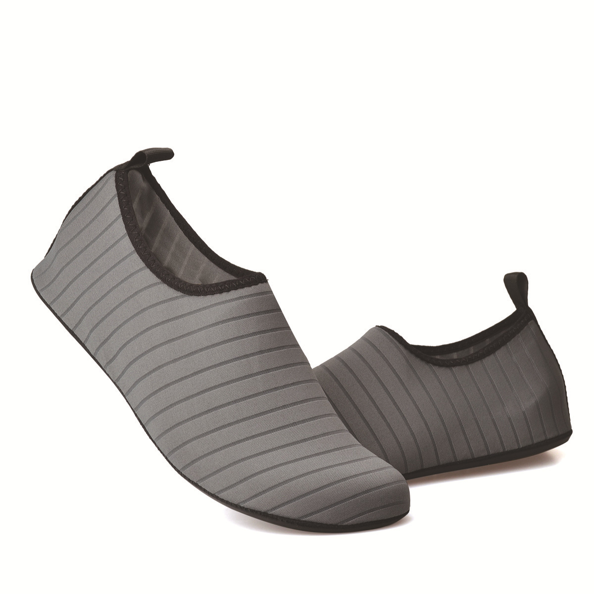 #42/43 Grey Quick-Dry Aqua Beach Water Shoes for Men and Women - Slip-On Lightweight Breathable Barefoot Swim Socks