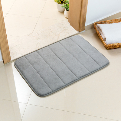 Grey Ultra-Absorbent Non-Slip Thickened Bath Mat(1.8x45x70CM) - Luxurious Durable Soft Floor Rug with Rubber Backing, Hand & Machine Washable Doormat for Bathroom & Entry