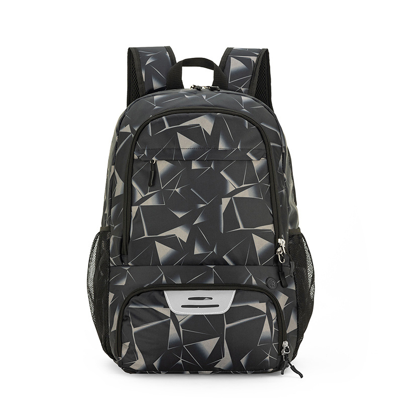 Grey Sports Backpack with Separate Shoe & Ball Compartments - Waterproof Gym Bag for Basketball, Soccer, Travel & Daily Use