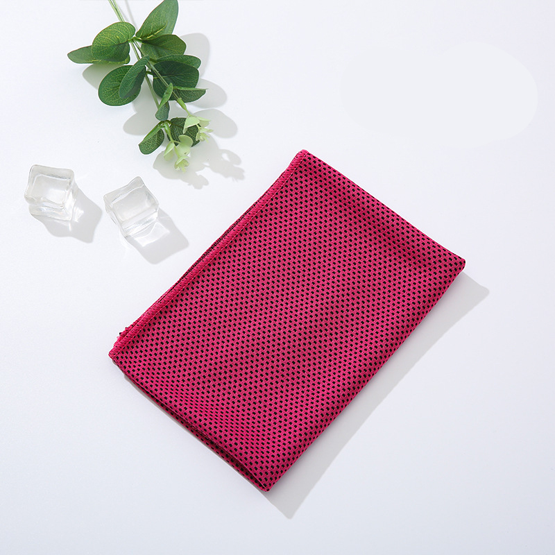 Rose red 5 Pack Instant Cooling Towel Set Soft Breathable Sports Sweat Towel for Gym Yoga Running Hiking and Outdoor Activities 30x80cm