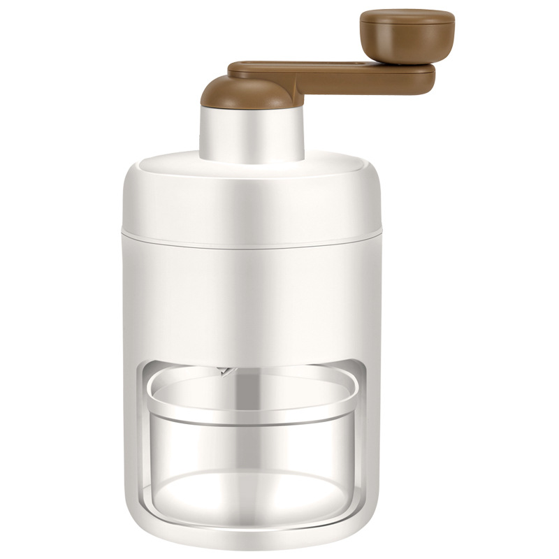 White Portable Manual Ice Crusher Hand Crank Shaved Ice Machine for Home Kitchen DIY Snow Cone Smoothie and Slushie Maker