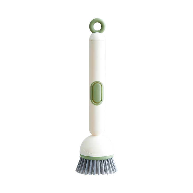 2 Pack Green Kitchen Dish Brush with Soap Dispenser Adjustable Handle 360 Degree Cleaning Scrubber Non-Scratch Bristles for Pans Pots and Sink