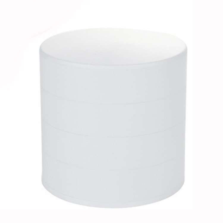 2 Pack White Nordic Style Rotating Jewellery Storage Box 4-Layer Dustproof Organiser Case with Felt Lining for Accessories and Trinkets