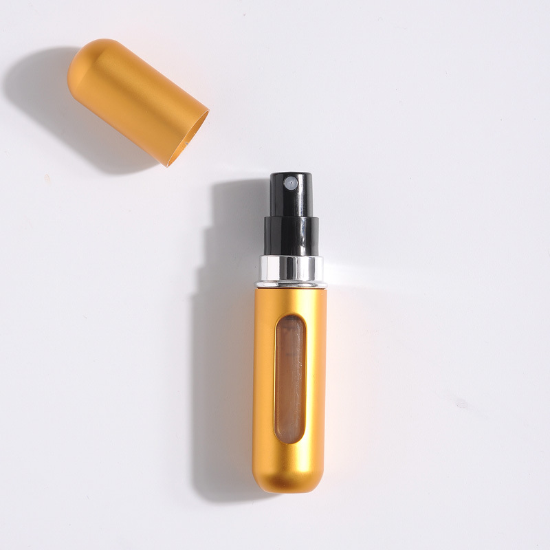 5-Pcs Gold 5ml Refillable Perfume Atomizer Portable Bottom Fill Travel Spray Bottle for Fragrance and Aftershave Australian Travel Essential