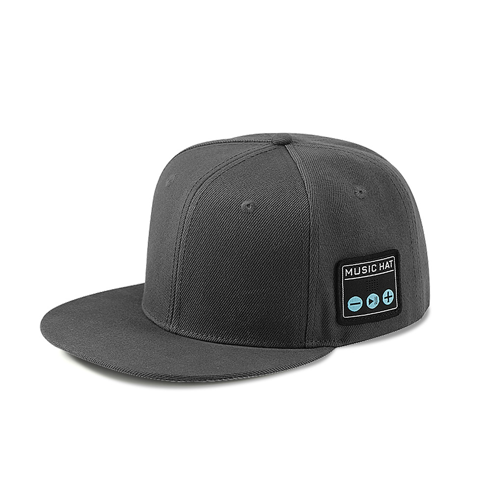 Dark Grey Bluetooth 5.4 Music Adjustable Sun Hat - Wireless Audio Speaker Cotton Cap for Sports, Golf, and Outdoor Activities