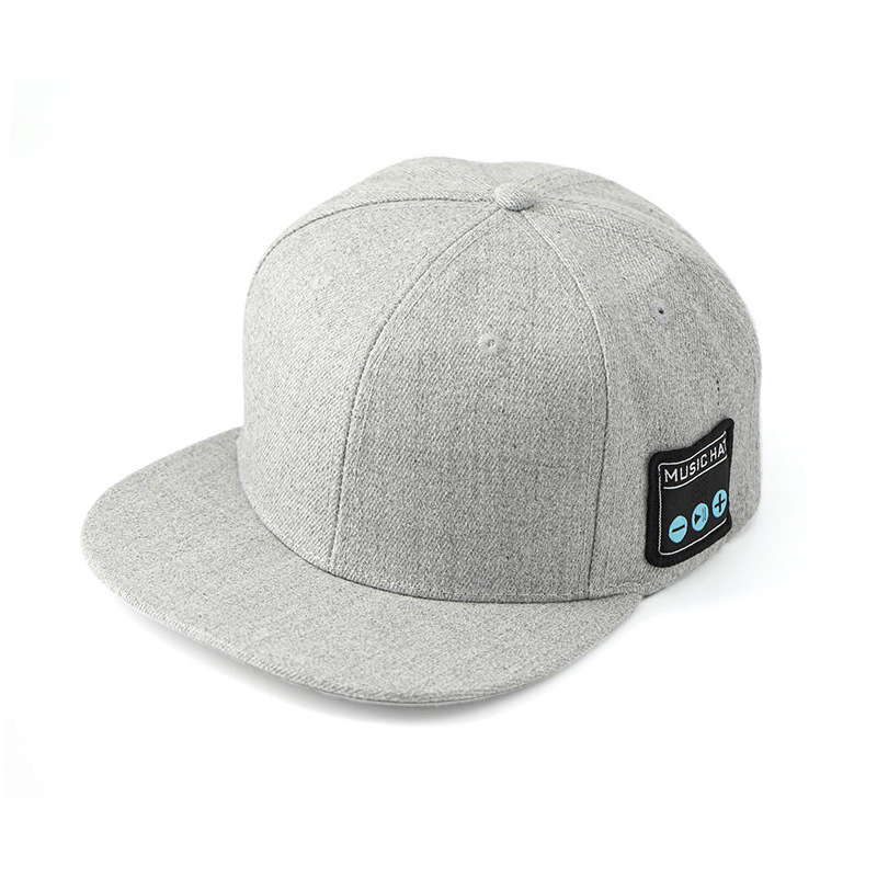 Light Grey Bluetooth 5.4 Music Adjustable Sun Hat - Wireless Audio Speaker Cotton Cap for Sports, Golf, and Outdoor Activities