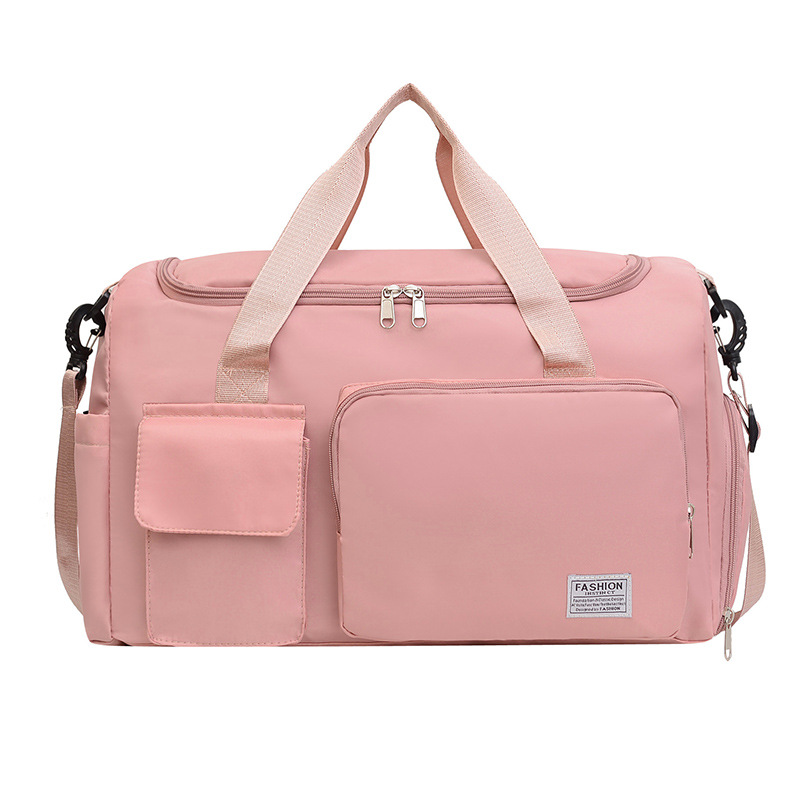Pink Lightweight & Waterproof Sports Gym Bag with Separate Shoe Compartment, Adjustable Strap and Multiple Pockets - Large-Capacity Travel Duffel for Workout, Business & Getaways