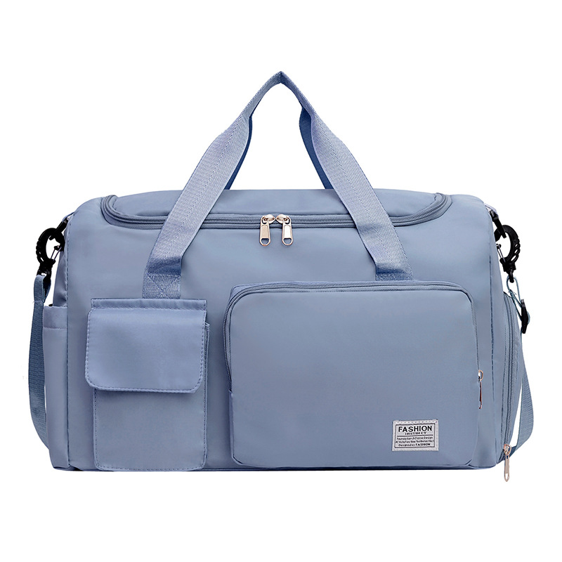 Blue Lightweight & Waterproof Sports Gym Bag with Separate Shoe Compartment, Adjustable Strap and Multiple Pockets - Large-Capacity Travel Duffel for Workout, Business & Getaways
