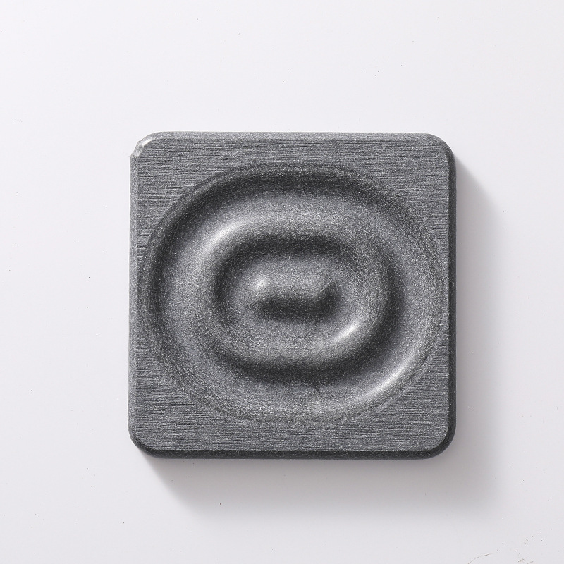6-Pack Dark Grey Instant Dry Diatomite Square Coaster Tray(10x10CM) - Ultra-Absorbent Bathroom Sink Caddy & Cup Mat
