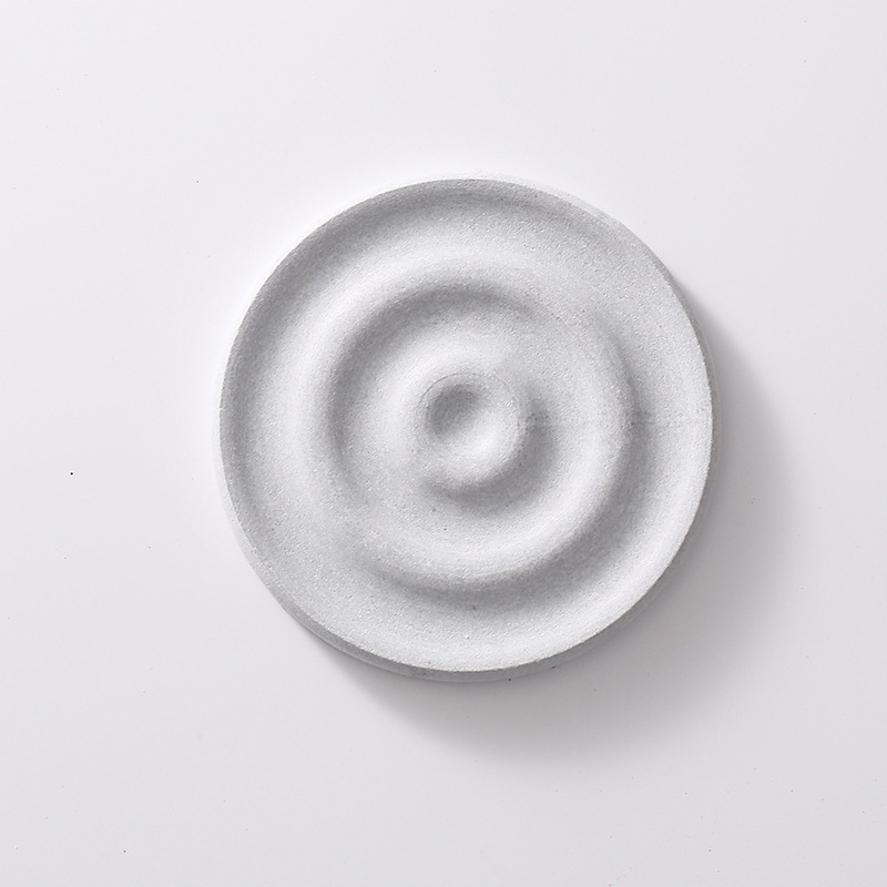 6-Pack Grey Instant Dry Diatomite Round Coaster Tray(10x10CM) - Ultra-Absorbent Bathroom Sink Caddy & Cup Mat