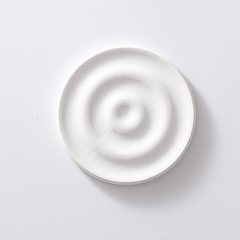 6-Pack White Instant Dry Diatomite Round Coaster Tray(10x10CM) - Ultra-Absorbent Bathroom Sink Caddy & Cup Mat