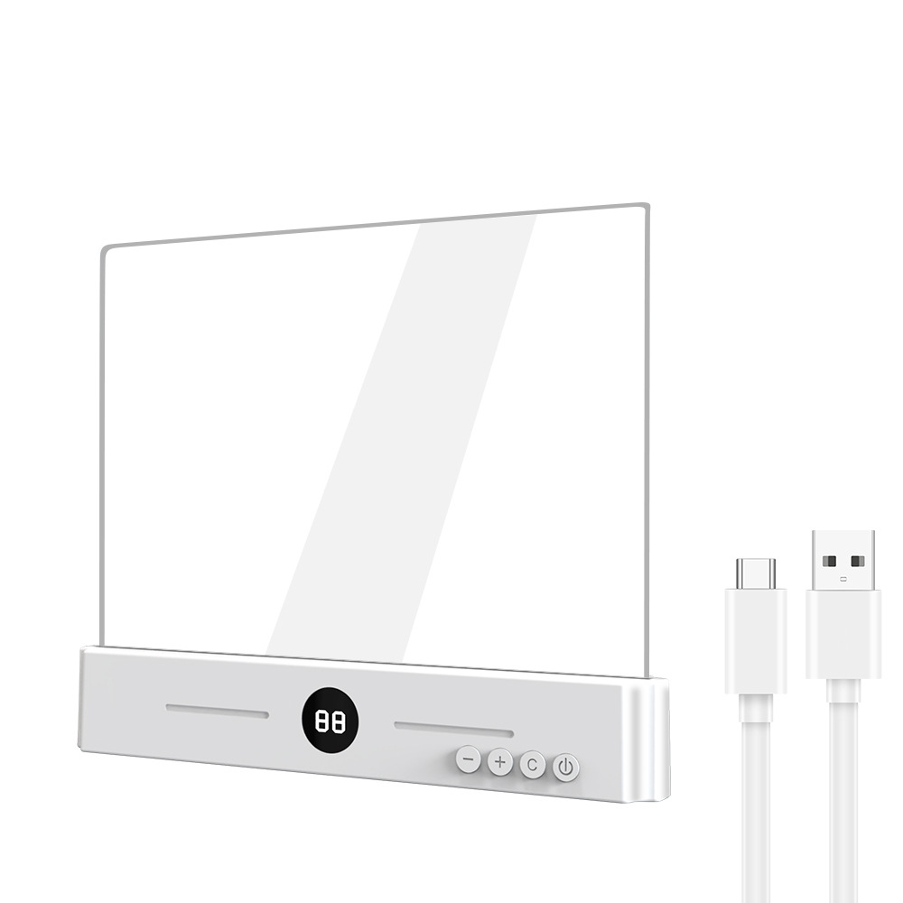 White LED Flat Panel Reading Light with 99m Timer 3 Color Modes Stepless Dimming Rechargeable Eye Protection Book Light for Bedside Dormitory Local Standard