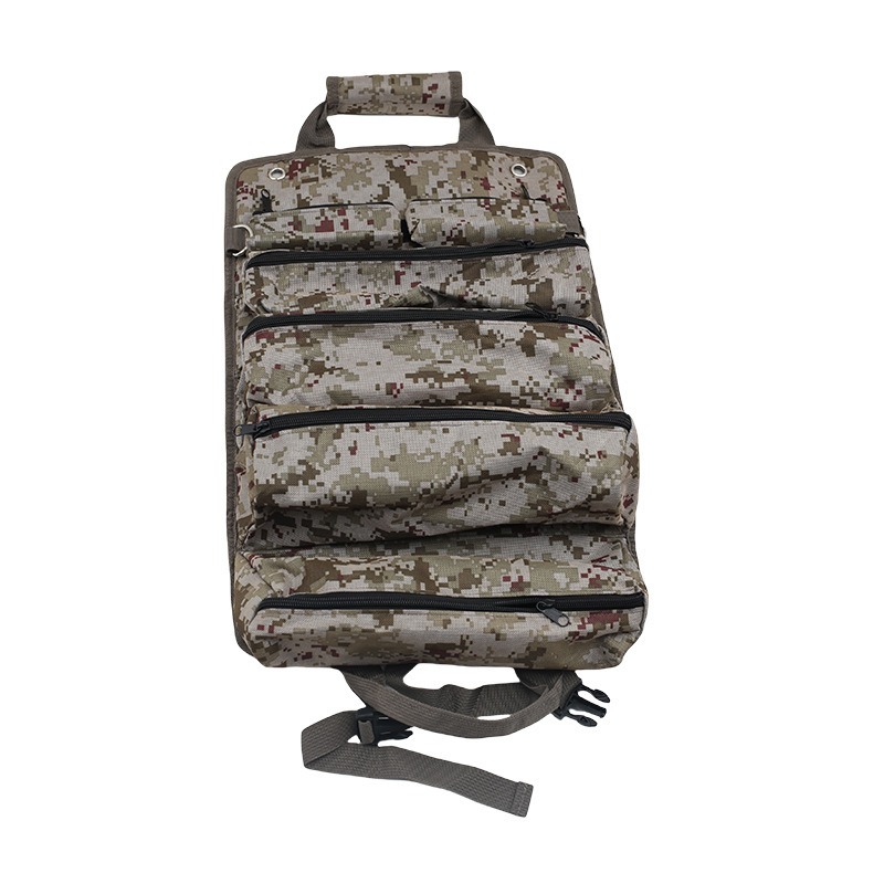 Heavy Duty Tool Roll Up Bag Organiser Multi-Pocket Canvas Carry Pouch for Electrician DIY Mechanic & 4WD Camping Camouflage Colour